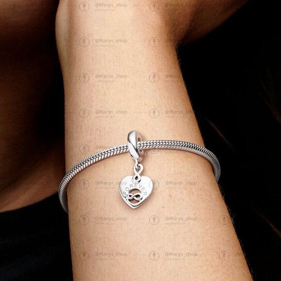 Pandora Friends Forever Heart Dangle Charm - Picture 2 of 2